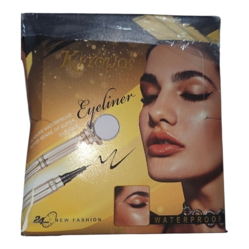2 Pk Sealed 24 Hour Waterproof Intense Black Eyeliner With Mirror Tip New